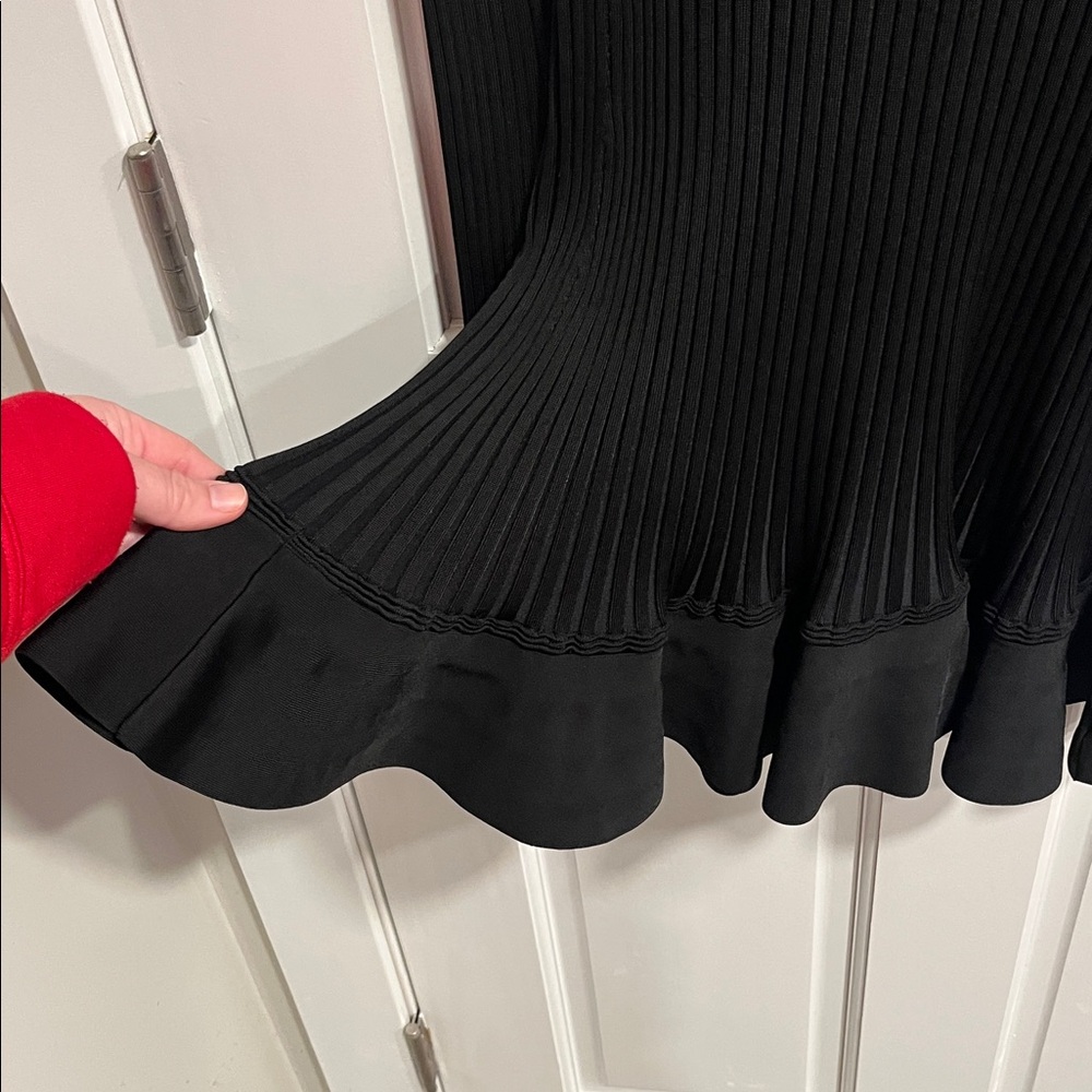 ME+EM Frill Hem Rib Mini Dress Black US Size 12 NWT - Picture 3 of 10
